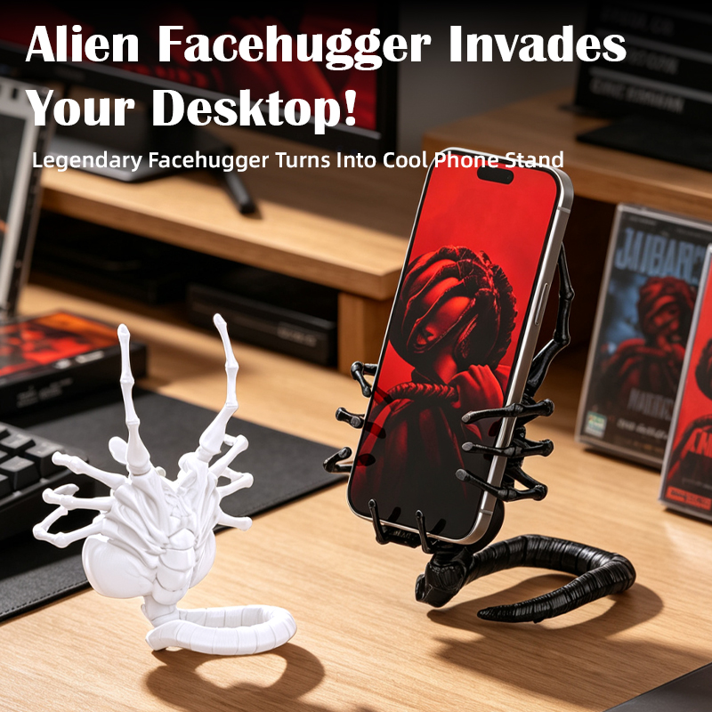 Office Tech Set Up - Sci-Fi-Handyhalterung kompatibel mit großen Smartphones, Hals-
