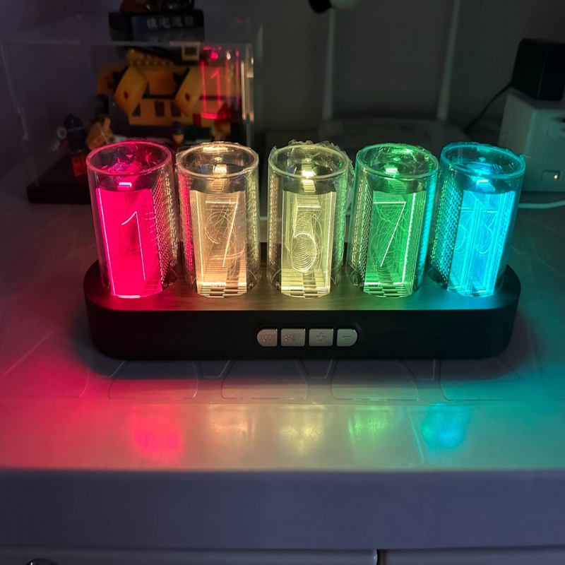Office Tech Set Up - LED Nixie Röhrenuhr RGB Gaming Desktop