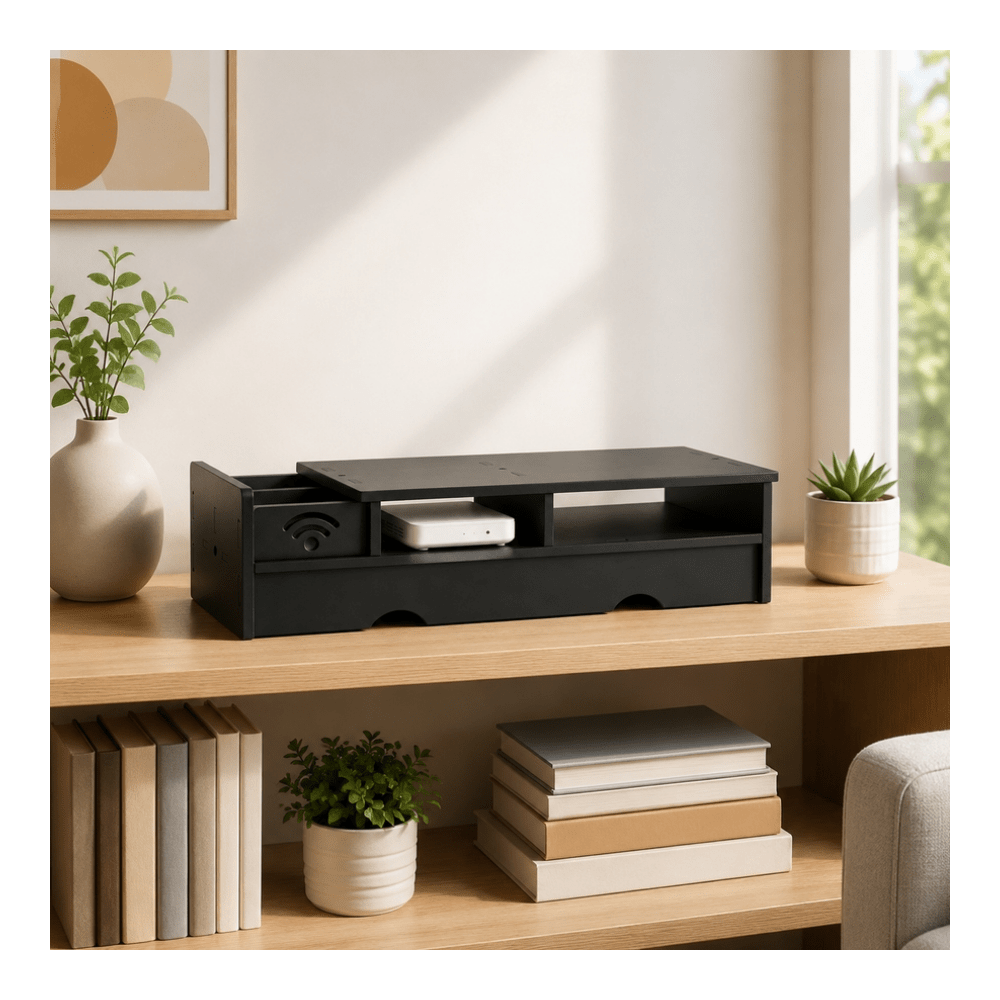 Schwarze Matte WLAN-Router-Auf – Office Tech Set Up Bewertung und Preis
