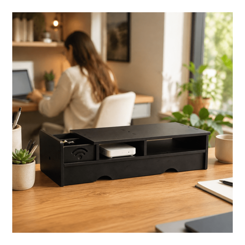 Schwarze Matte WLAN-Router-Auf – Office Tech Set Up Bewertung und Preis