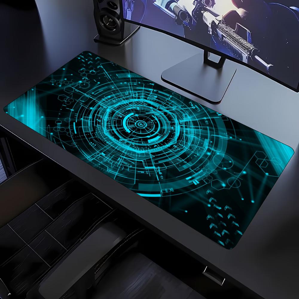 Blue Cyan Tech Circuit Circle  – Office Tech Set Up Bewertung und Preis