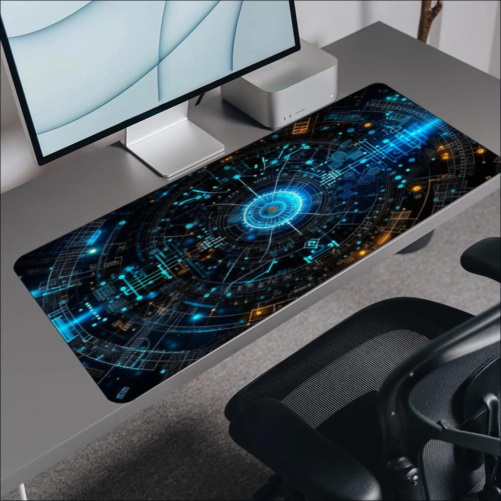 Blue Cyan Tech Circuit Circle  – Office Tech Set Up Bewertung und Preis