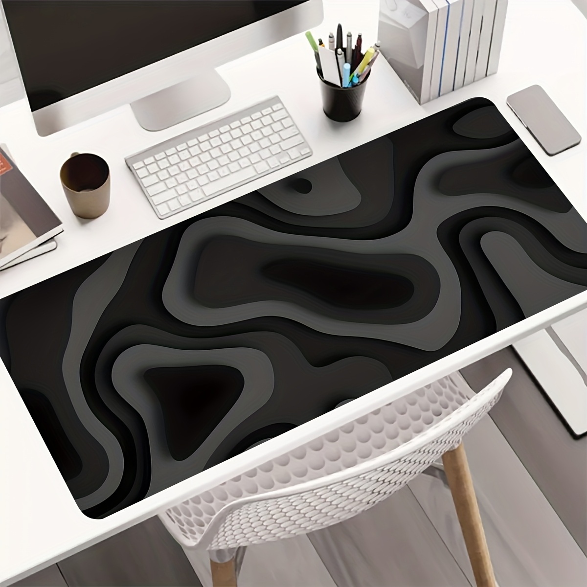 Schwarz-Graues Wirbel-Design G – Office Desk Tech Accessories Bewertung und Preis