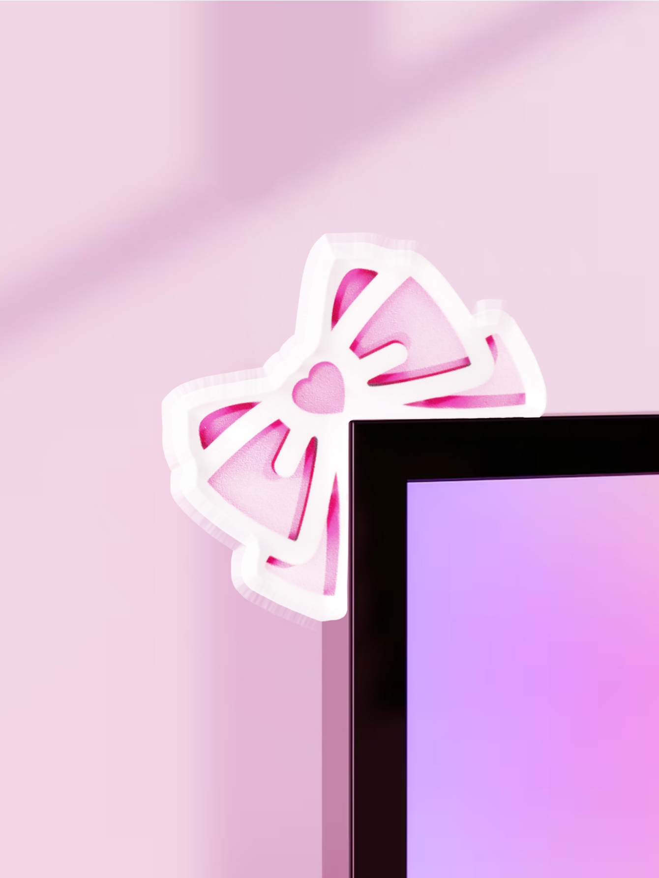 Kawaii Schleifen-Monitor-Dekor – Office Desk Tech Accessories Bewertung und Preis